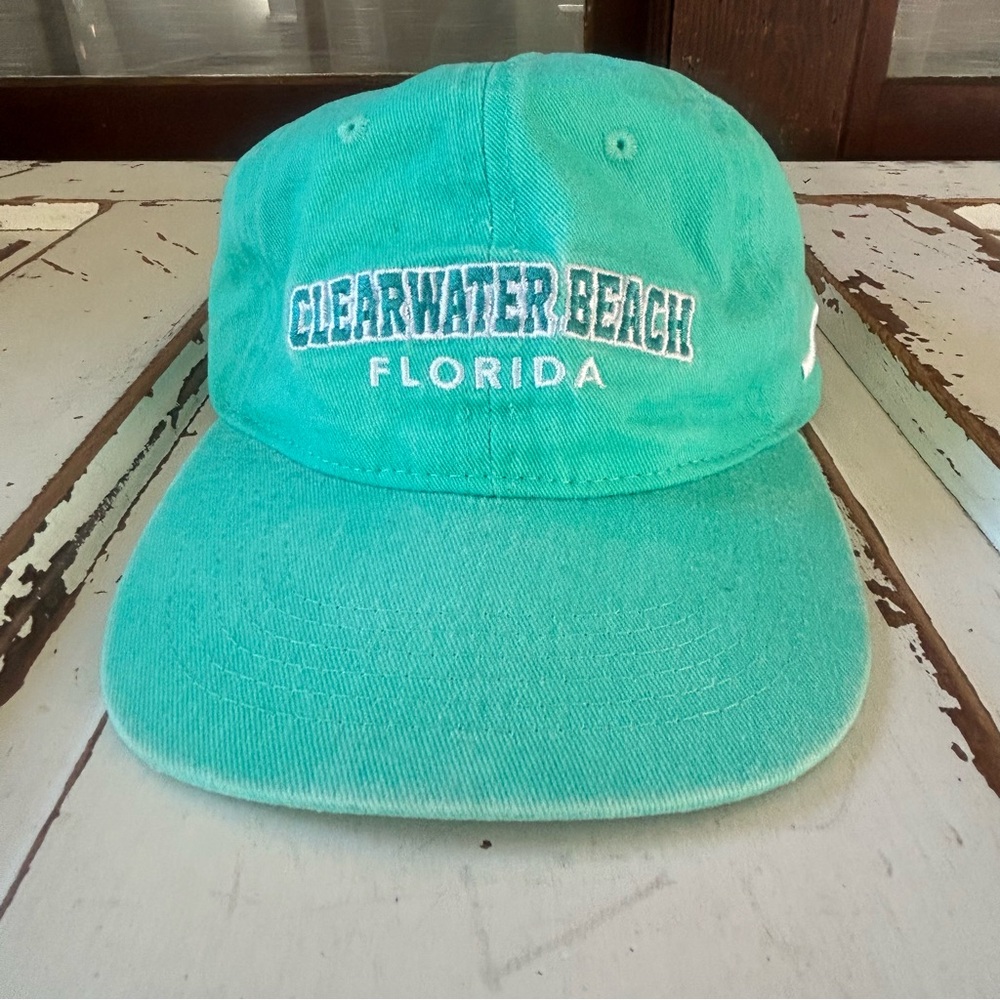 Surf Style Clearwater Beach Florida FL Hat Aqua Teal Turqouise Adjustable Strap